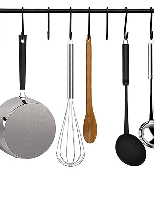 Load image into Gallery viewer, 10 Pack Heavy Duty S Hooks Black S Shaped Hooks Hanging Hangers Hooks for Kitchen, Bathroom, Bedroom and Office: Pan, Pot, Coat, Bag, Plants(10 Pack/Black/Small)
