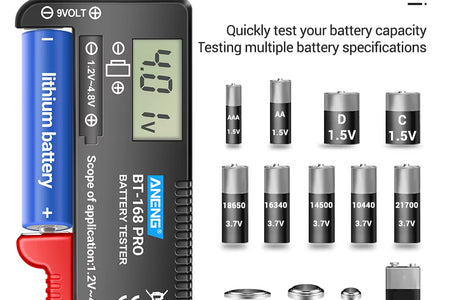 BT-168 PRO Digital Lithium Battery Capacity Tester Checkered Load Analyzer Display Check AAA AA Button Cell Universal Test