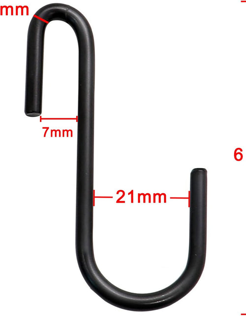 Load image into Gallery viewer, 10 Pack Heavy Duty S Hooks Black S Shaped Hooks Hanging Hangers Hooks for Kitchen, Bathroom, Bedroom and Office: Pan, Pot, Coat, Bag, Plants(10 Pack/Black/Small)
