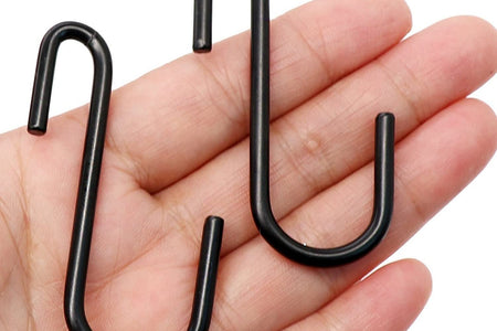 10 Pack Heavy Duty S Hooks Black S Shaped Hooks Hanging Hangers Hooks for Kitchen, Bathroom, Bedroom and Office: Pan, Pot, Coat, Bag, Plants(10 Pack/Black/Small)