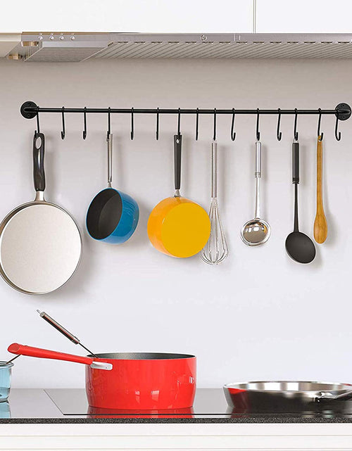 Load image into Gallery viewer, 10 Pack Heavy Duty S Hooks Black S Shaped Hooks Hanging Hangers Hooks for Kitchen, Bathroom, Bedroom and Office: Pan, Pot, Coat, Bag, Plants(10 Pack/Black/Small)
