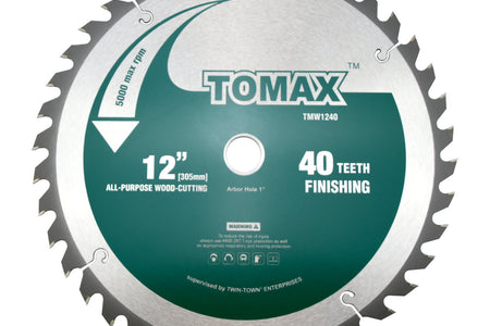 12-Inch 40 Tooth ATB Finishing Saw Blade with 1-Inch Arbor