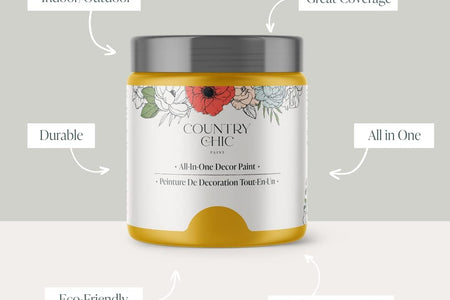 Chalk Style Paint - for Furniture, Home Decor, Crafts - Eco-Friendly - All-In-One - No Wax Needed (Fresh Mustard [Mustard Yellow], Pint (16 Oz))