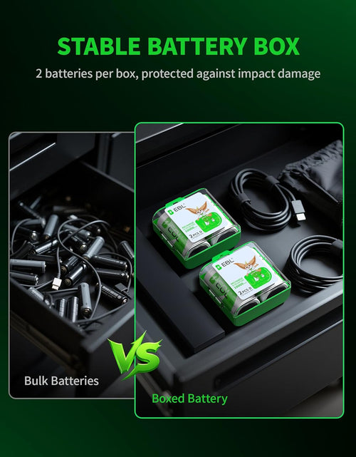 Load image into Gallery viewer, D Cell Batteries 10,000Mah Ultra Pro Ni-Mh Rechargeable D Batteries, 4-Pack(Battery Storage Case Included)
