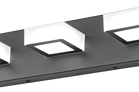 3 Light Dimmable Bathroom Vanity Light LED Modern Matte Black Vanity Wall Light Acrylic Stainless Steel Bathroom Vanity Lighting Fixtures