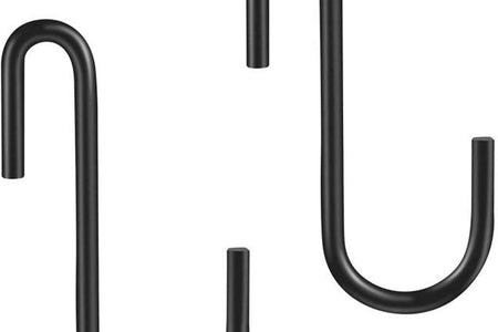 10 Pack Heavy Duty S Hooks Black S Shaped Hooks Hanging Hangers Hooks for Kitchen, Bathroom, Bedroom and Office: Pan, Pot, Coat, Bag, Plants(10 Pack/Black/Small)