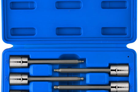 10243A 3/8-Inch-Drive Extra-Long Ball-End Hex-Bit Socket Set, Metric Sockets 3/8" or 3 to 10 Mm, S2 Steel, 7-Piece Set